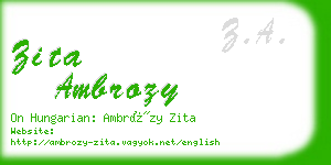 zita ambrozy business card